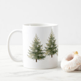 Caneca De Café Minimalist Christmas Tree Design 