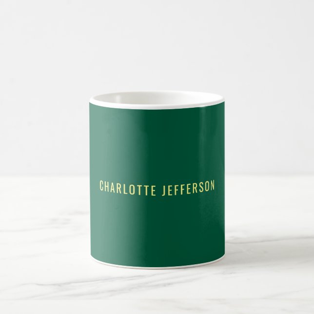 Caneca De Café Minimalist Classical Professional Green Yellow (Centro)
