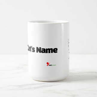 Caneca De Café Minimalist Custom Cat Name Mug | Abstract Line Art