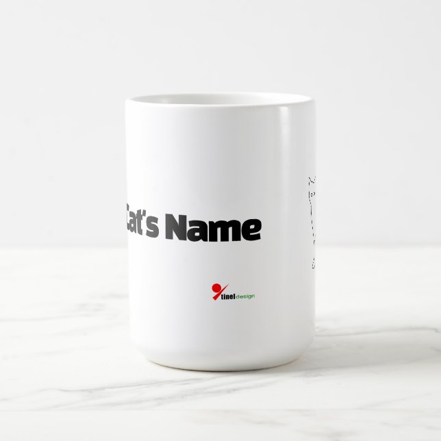 Caneca De Café Minimalist Custom Cat Name Mug | Abstract Line Art (Centro)