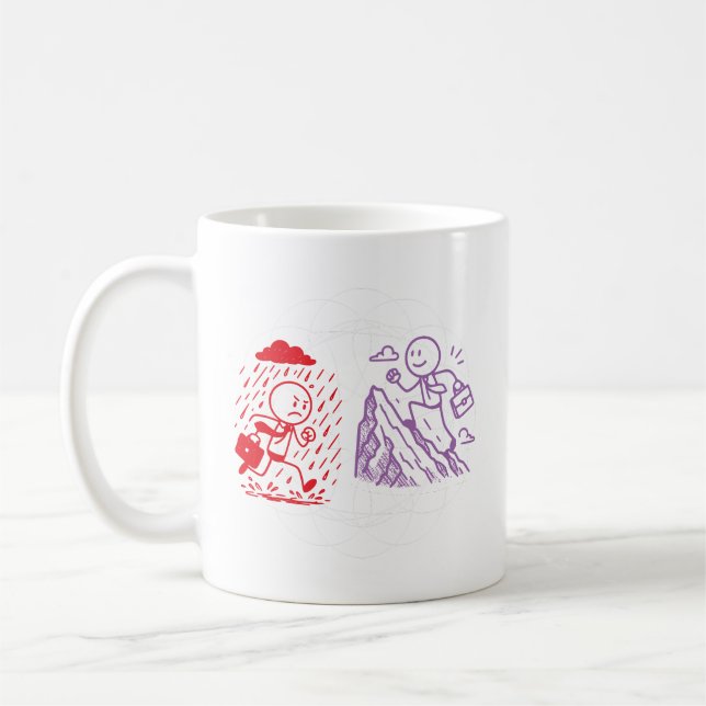 Caneca De Café Minimalist Illust From Rain to Sunshine  (Esquerda)
