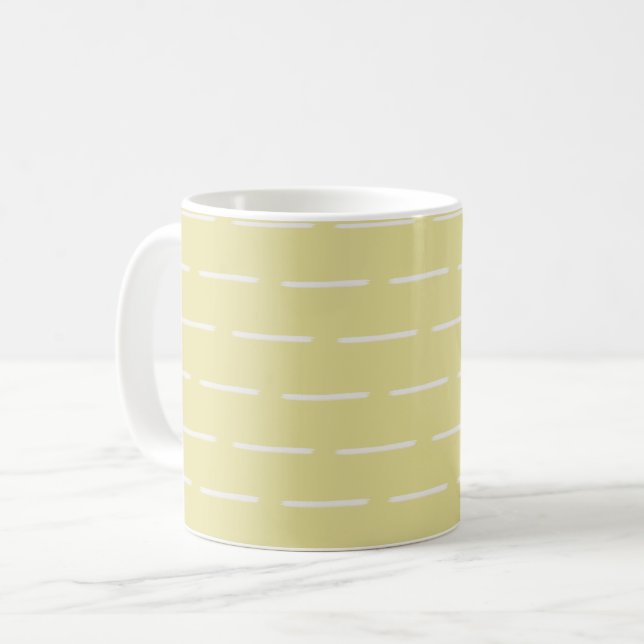 Caneca De Café Minimalist Lines on Yellow (Frente Esquerda)