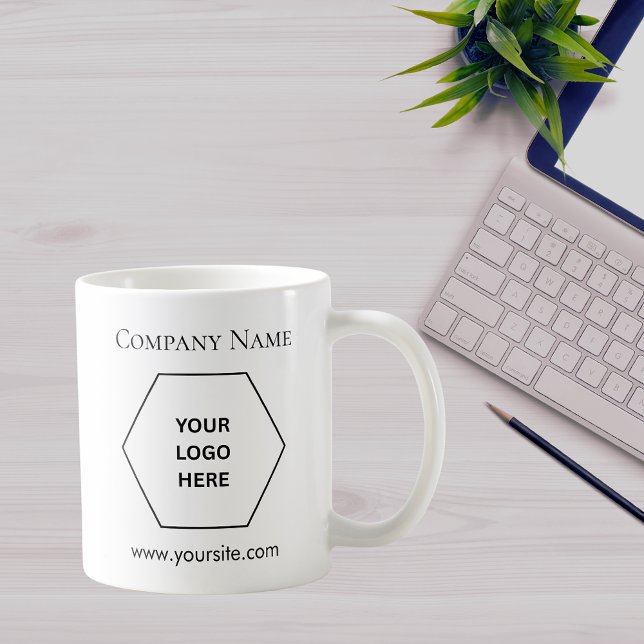 Caneca De Café Minimalist Modern Business Custom Logo Coffee Mug  (Criador carregado)