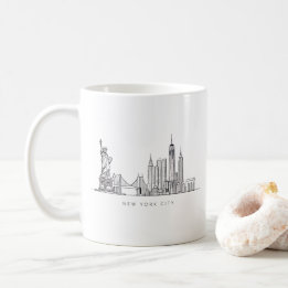 Caneca De Café Minimalist New York City Skyline Line Art