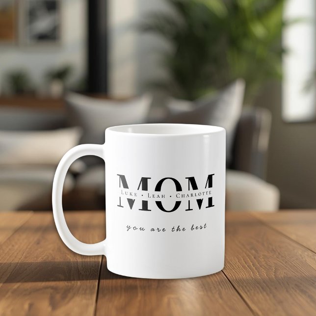 Caneca De Café Minimalist Personalized Mom Name Gift (Criador carregado)