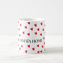 Caneca De Café Minimalist Red Hearts Pattern Mug | Cute Romantic 