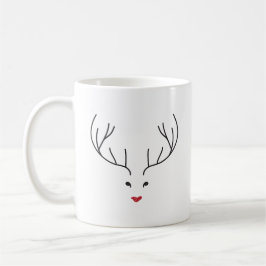 Caneca De Café minimalist reindeer face