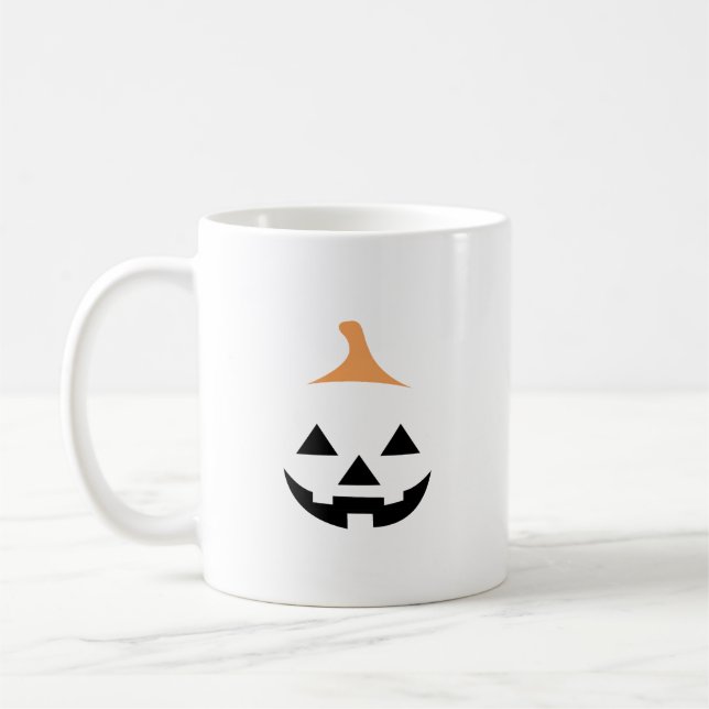 Caneca De Café Minimalist Scary Pumpkin (Esquerda)