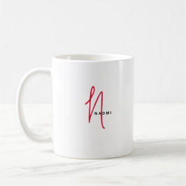 Caneca De Café Minimalist Script | Custom Monogram and Name