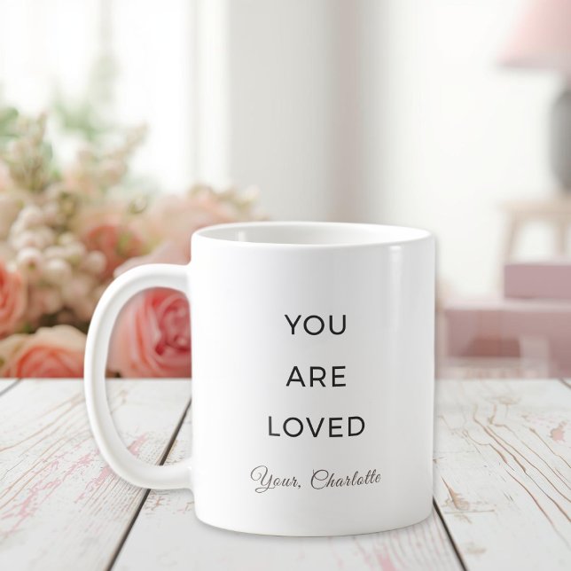 Caneca De Café Minimalist You Are Loved Affirmation Mug (Criador carregado)
