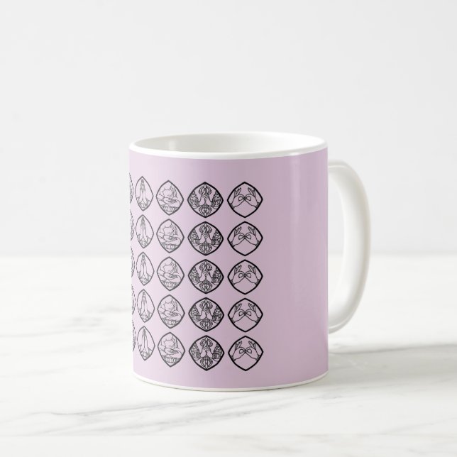 Caneca De Café Minimalist Zen Buddhist Mudras Cup (Frente Esquerda)