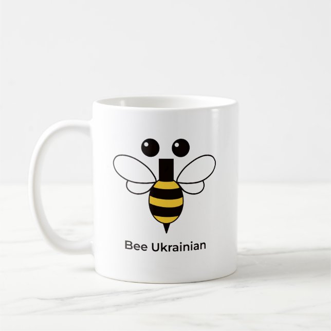 Caneca de Café Minimalista Abelha Ucraniana Fofa (Esquerda)