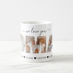 Caneca De Café Minimalista Amo-Te A Vovó, OMA, Foto Collage