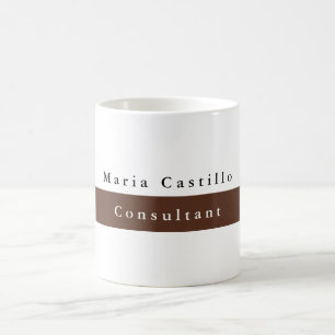 Caneca De Café Minimalista Branco comum elegante