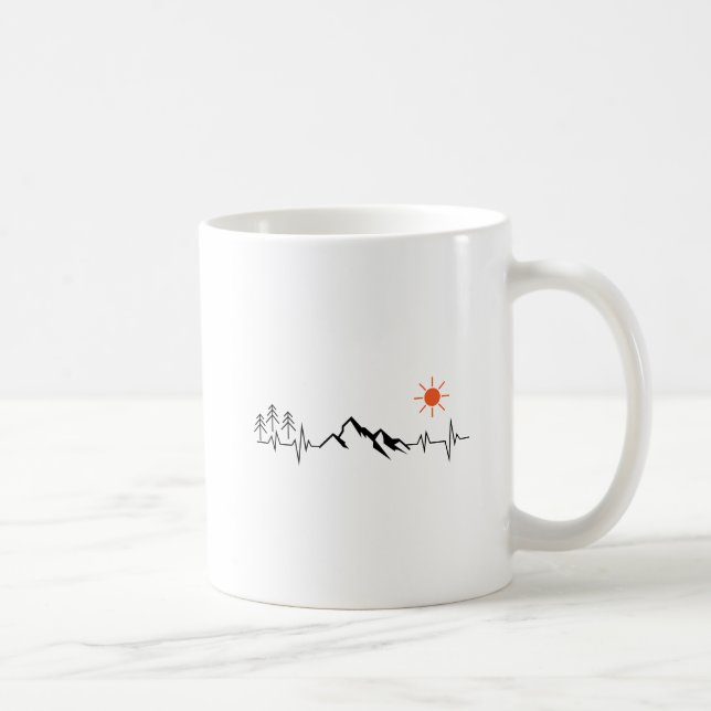 Caneca De Café minimalista da montanha (Direita)