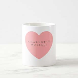 Caneca De Café Minimalista Elegante Clássico Nome Profissional