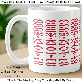 Caneca De Café Minimalista Moderno Data Mensagem Oculta Personali