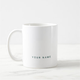 Caneca De Café Minimalista Moderno Nome Personalizado, Texto e Fo