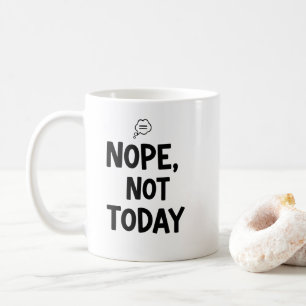 Caneca De Café Minimalista Não Hoje Bolha de Pensamento