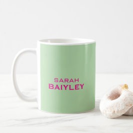 Caneca De Café Minimalista nome personalizado moderno