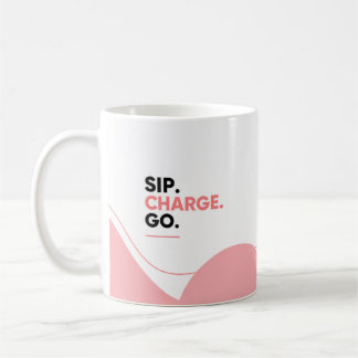 Caneca de Café Minimalista Preta – Beba Carregue V