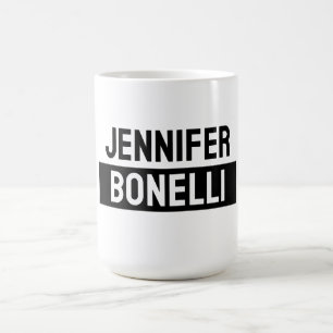 Caneca De Café Minimalista Preto e Branco Simples Elegante Modern