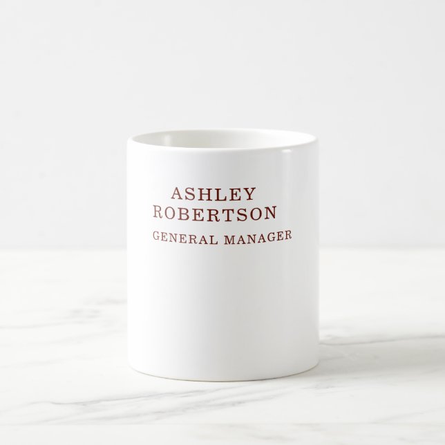 Caneca De Café Minimalista Profissional Moderno Nome Próprio (Centro)