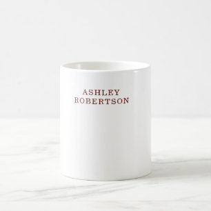 Caneca De Café Minimalista Profissional Moderno Nome Próprio
