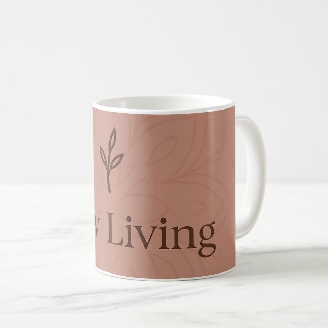 Caneca De Café Minimalista "Vida Lenta"  (Frente Esquerda)