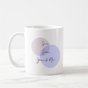 Caneca De Café Mínimo Calma Romance Pastel Púrpura Elegante Rosa