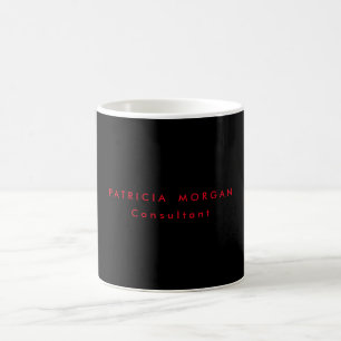 Caneca De Café Mínimo da Tendência, Black Red Professional Seu No