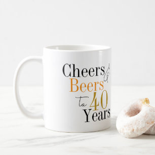 Caneca De Café Mínimo de Cerveja do aniversário de 40 anos