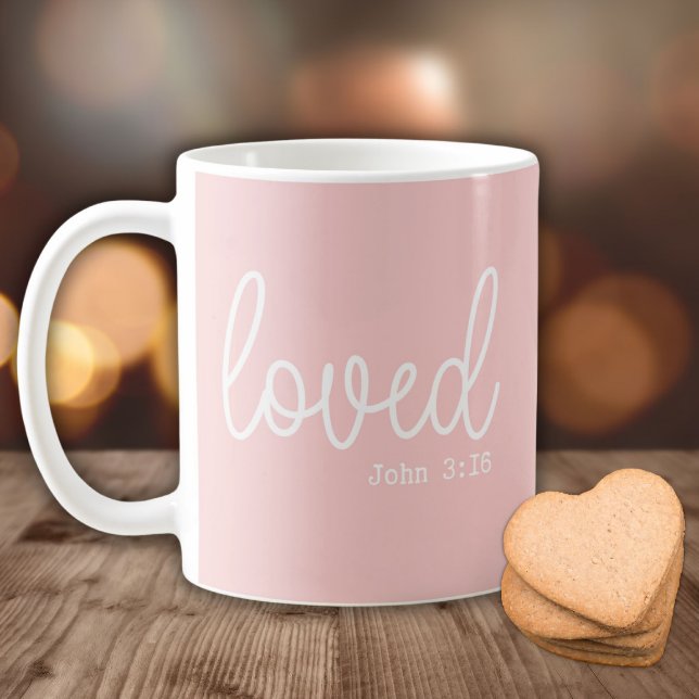 Caneca De Café Mínimo de citação de Fé do Amor Rosa Esmagado (Criador carregado)