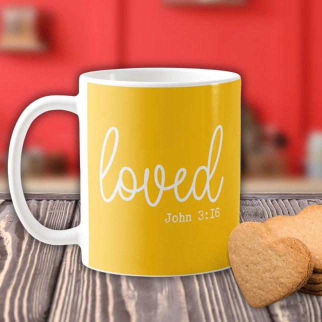 Caneca De Café Mínimo de citação do Amor Amarelo (Criador carregado)