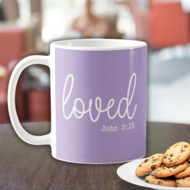 Caneca De Café Mínimo de citação do Amor lavanda