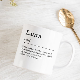Caneca De Café Mínimo de definição de nome personalizado preto e 