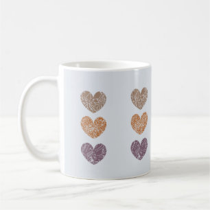 Caneca De Café Mínimo de Elegância Suave do Padrão Cardíaco