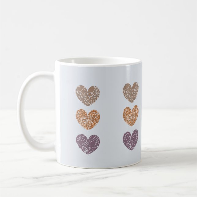 Caneca De Café Mínimo de Elegância Suave do Padrão Cardíaco (Esquerda)