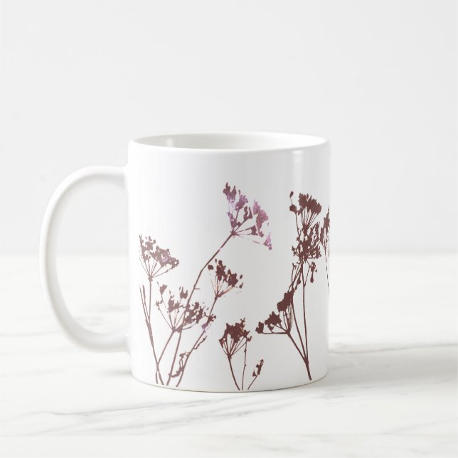 Caneca De Café Mínimo de flores Abstrato artísticas modernas (Esquerda)