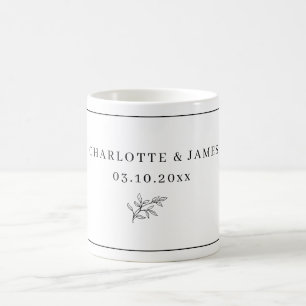 Caneca De Café Mínimo de Folhagem Foliar de Fronteira