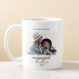 Caneca De Café Mínimo de Foto Envolvida no Primeiro Natal Elegant