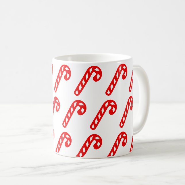 Caneca De Café Mínimo de palitos brancos vermelhos (Frente Esquerda)