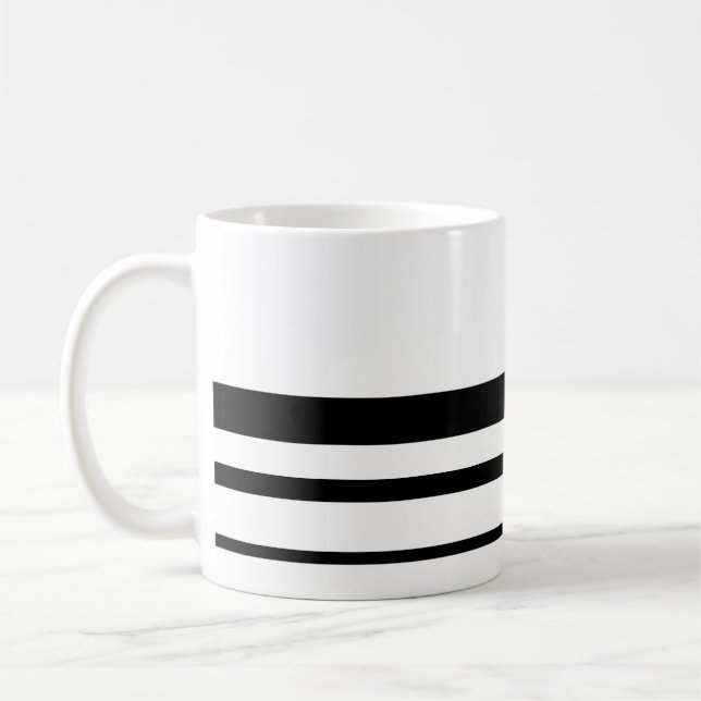 Caneca De Café Mínimo de preto e branco - Três riscados (Esquerda)