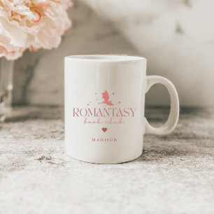 Caneca De Café Mínimo de Rosa Personalizado 'Romantasy', Amantes