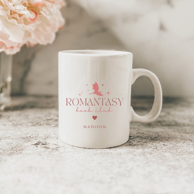 Caneca De Café Mínimo de Rosa Personalizado 'Romantasy', Amantes  (Criador carregado)
