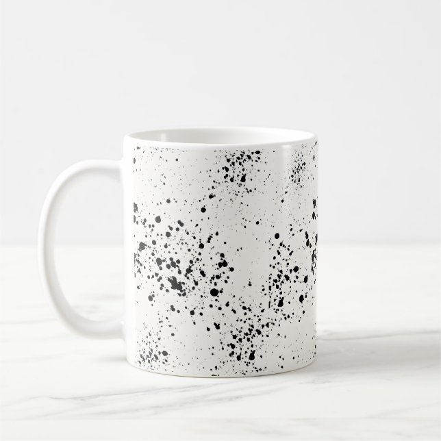 Caneca De Café Mínimo de Tinta Negra Splatter de Café (Esquerda)