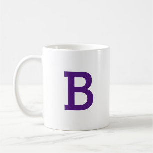 Caneca De Café Mínimo Moderno Monograma inicial - Letra Escura Pú