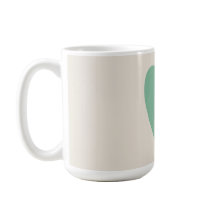 Mínimo Personalizado Seafoam Green Mint Heart Mug