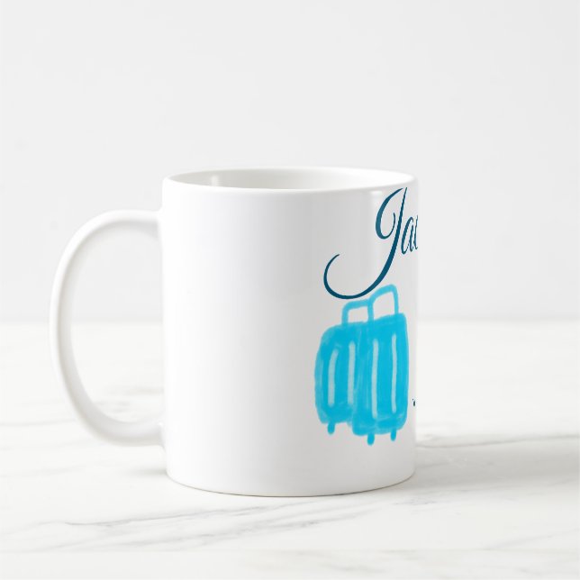 Caneca De Café Mínimo simples adicione seu nome texto localidade  (Esquerda)