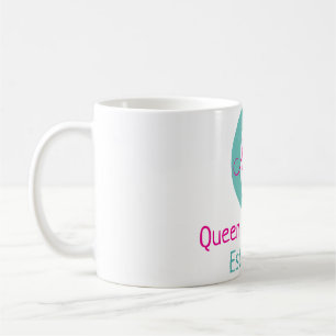 Caneca De Café Mínimos simples cor-de-rosa verde rainha da cozinh